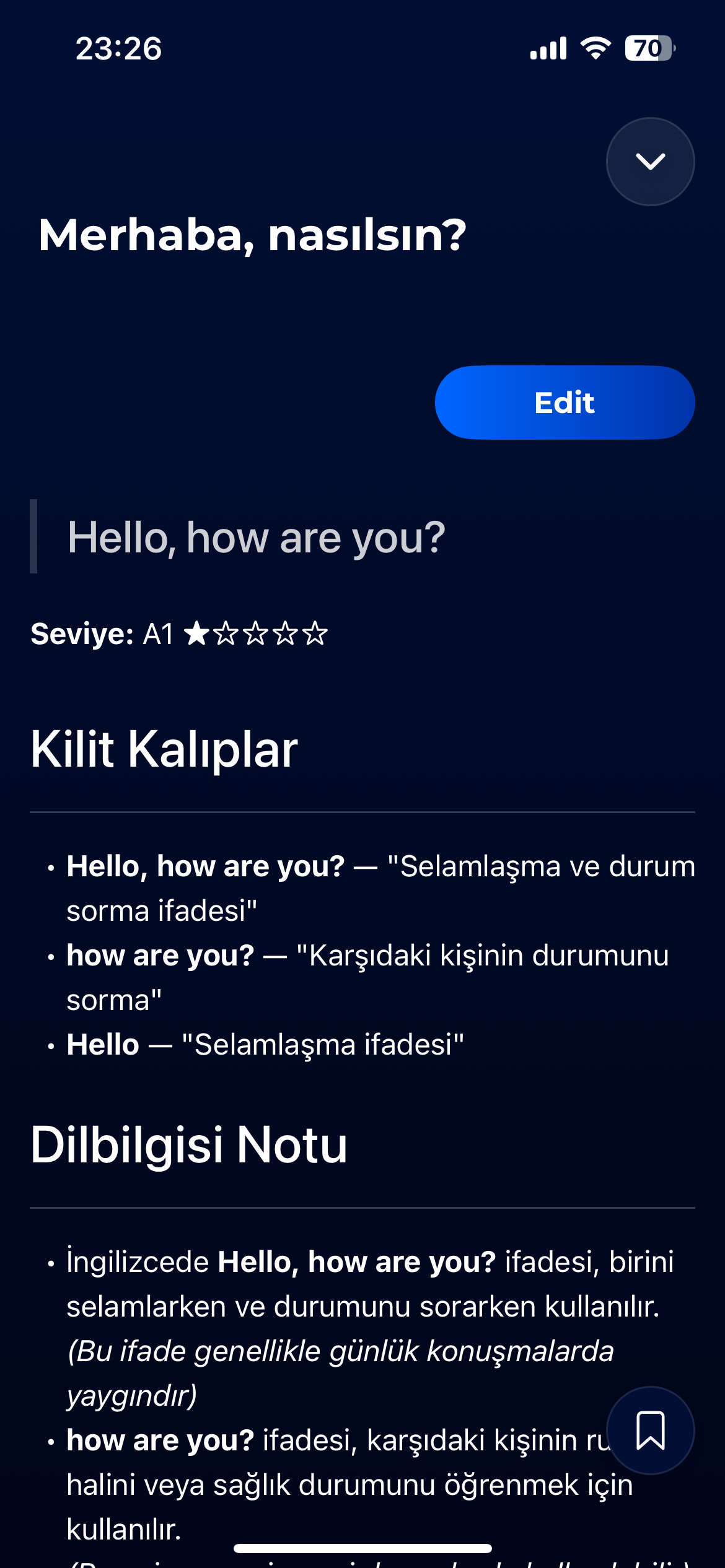 Translothy - Turkish translation with grammar