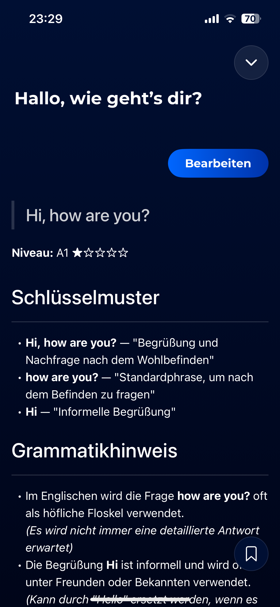 Translothy - German translation detail